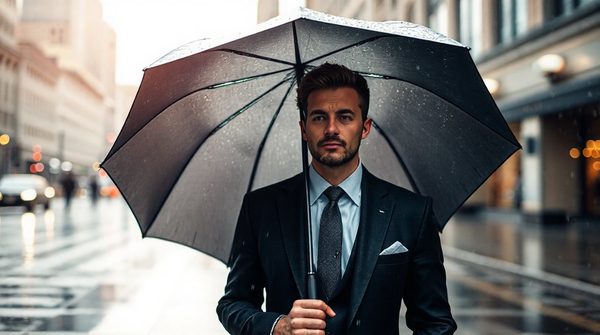 Choisissez un parapluie pour homme : élégant et imperméable